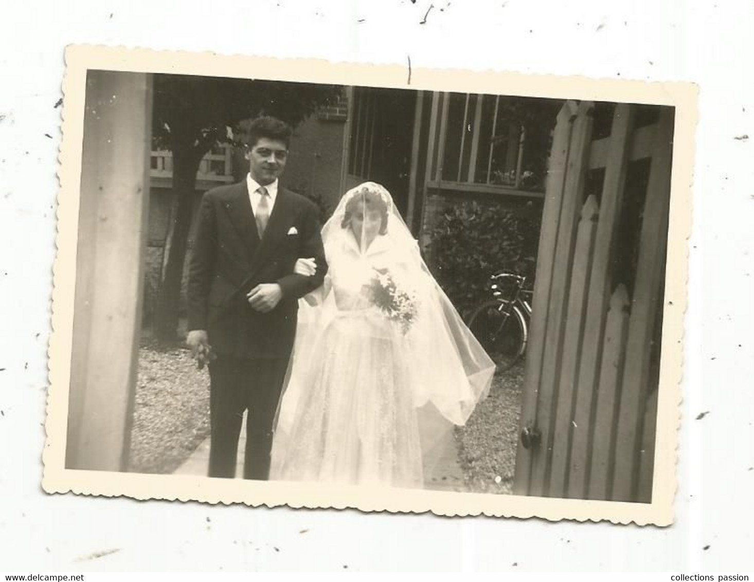 Photographie , Mariage ,mariée , 85 X 60 Mm - Unclassified