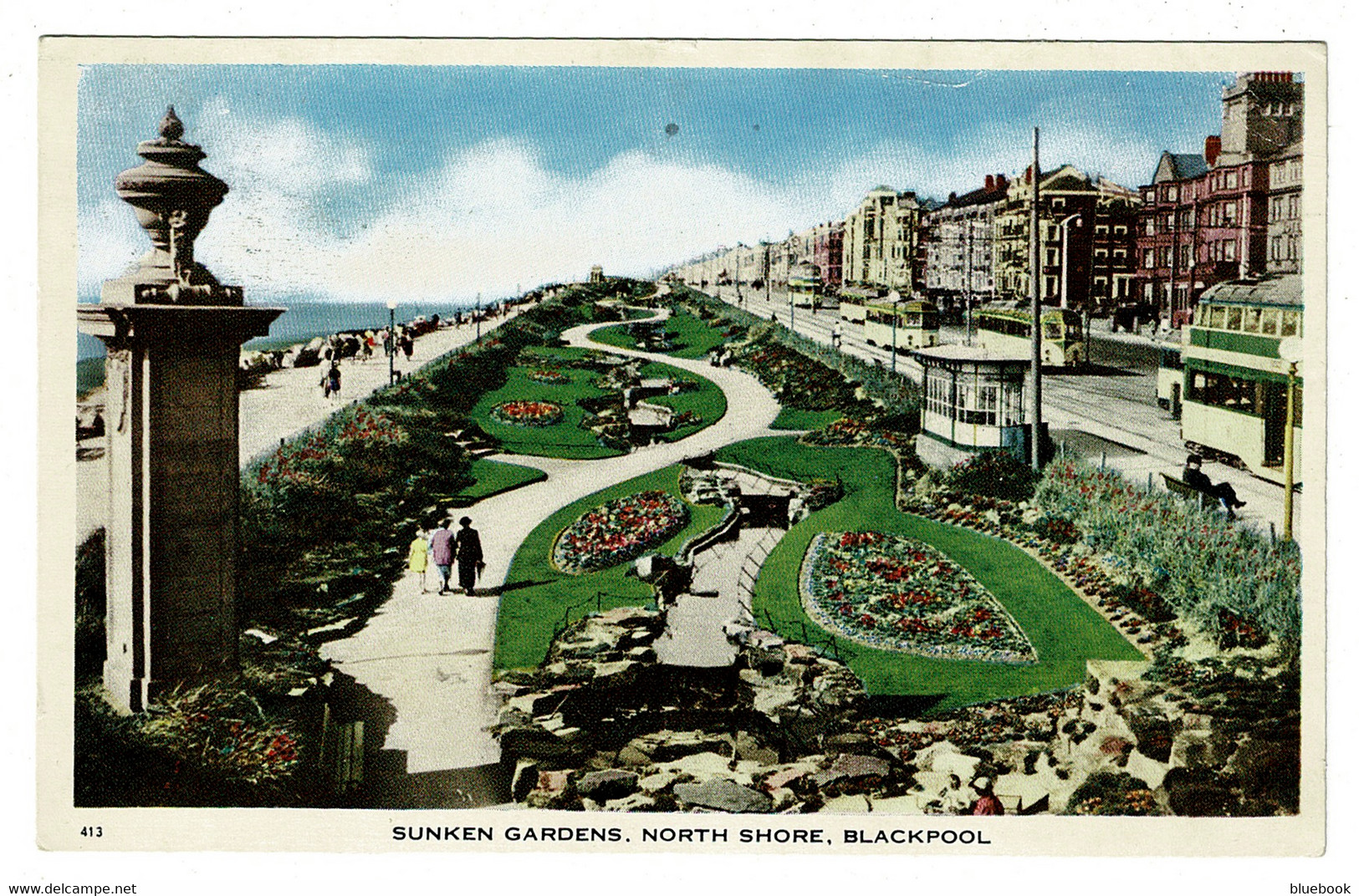 Ref BB 1429  - 1951 Postcard - Sunken Gardens - North Shore Blackpool - Lancashire - Blackpool