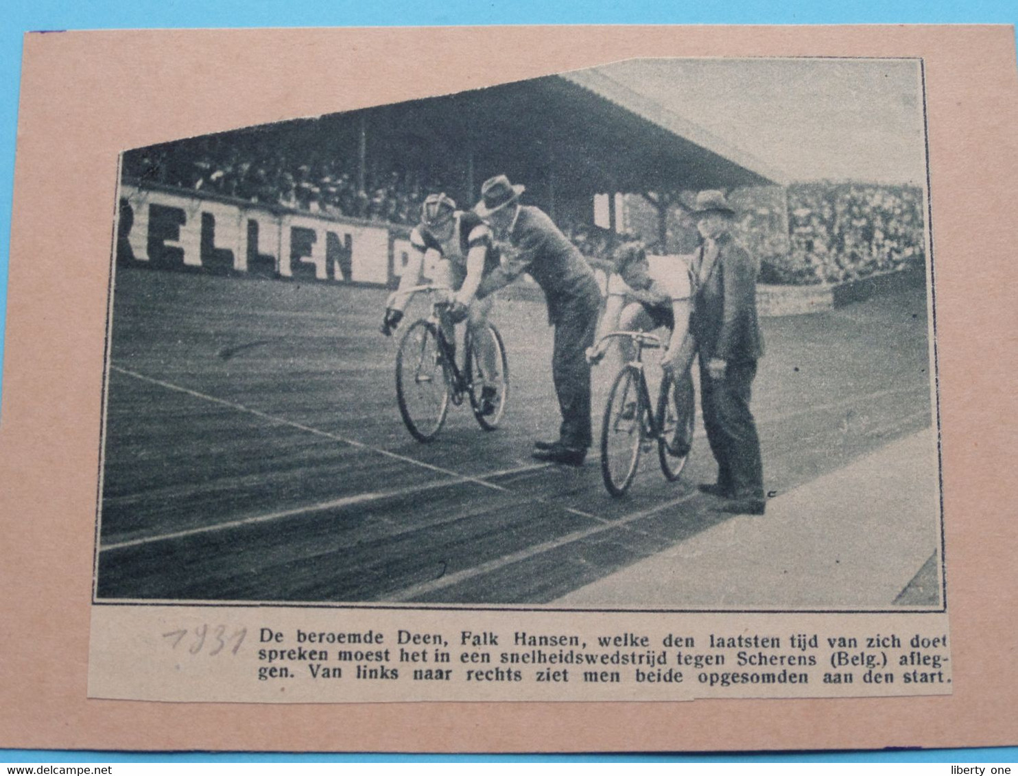 FALK HANSEN (Danske) / SCHERENS (Belg) 1931 ( Zie Foto Voor Detail ) KRANTENARTIKEL ! - Cyclisme