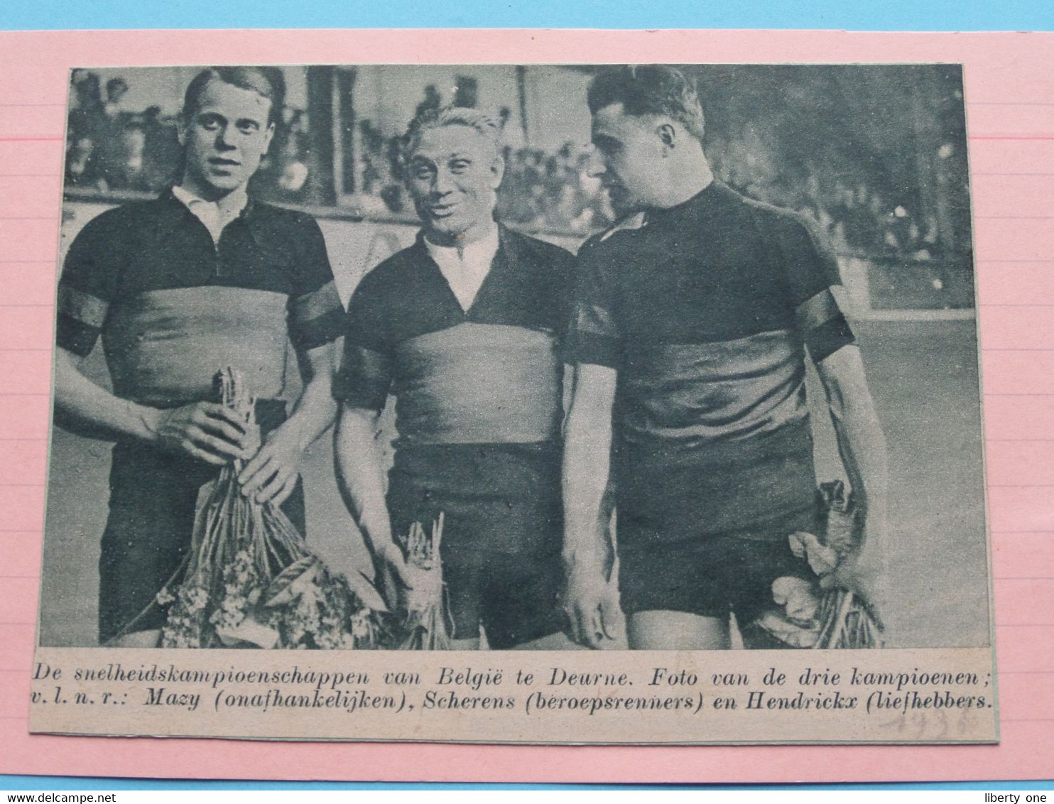 Snelheidskampioenschap Van België Te DEURNE / MAZY, SCHERENS En HENDRICKX 193? ( Zie Foto Voor Detail ) KRANTENARTIKEL ! - Cyclisme