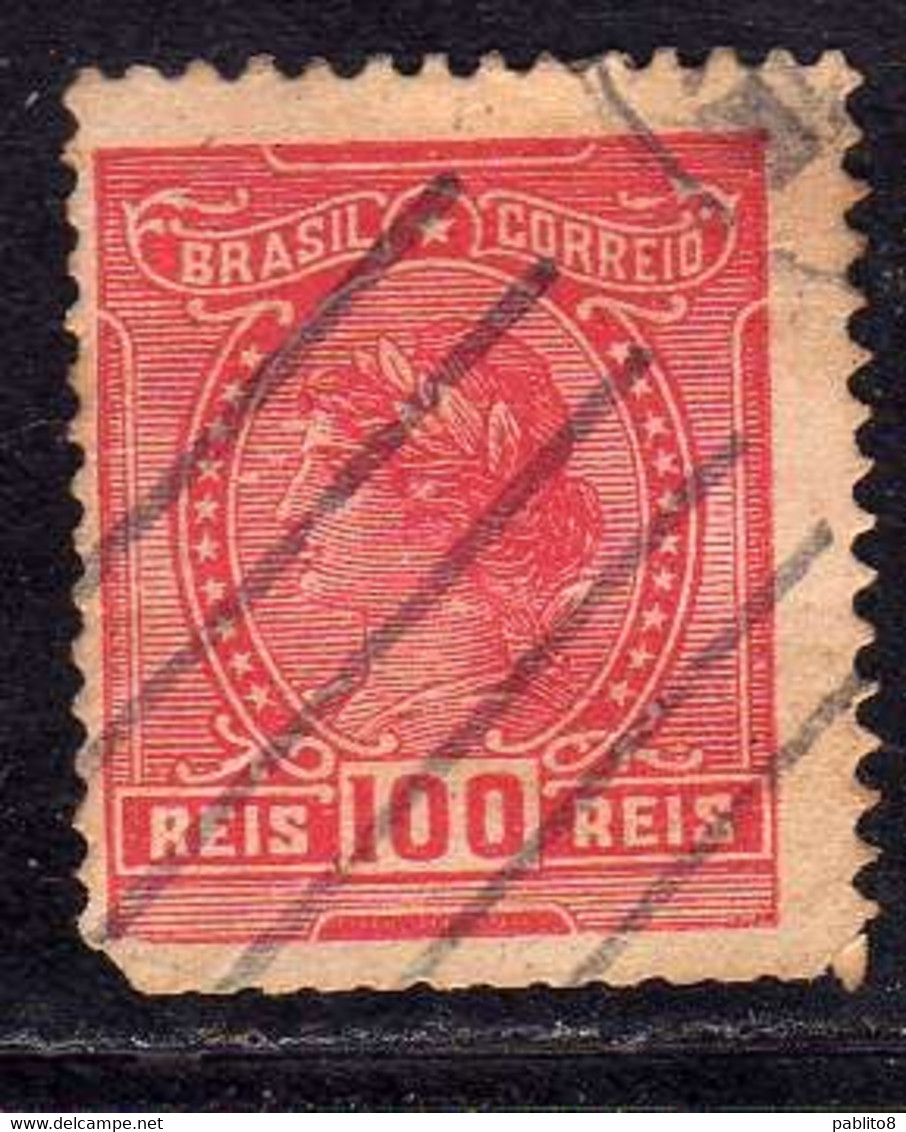 BRAZIL BRASIL BRASILE BRÉSIL 1918 1920 LIBERTY HEAD TESTA DELLA LIBERTÀ  REIS 100r USATO USED OBLITERE' - Other & Unclassified