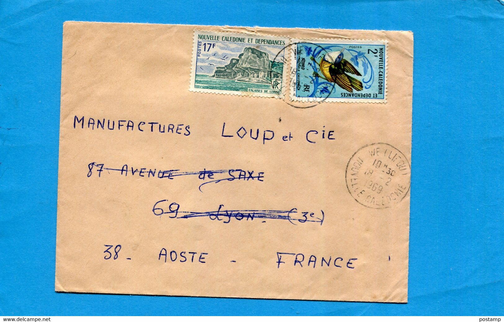 MARCOPHILIE-Nlle Calédonie-lettre+thematics Stamps-cad We Lifou1969- 2stamps N°346 Oiseau+335 - Briefe U. Dokumente