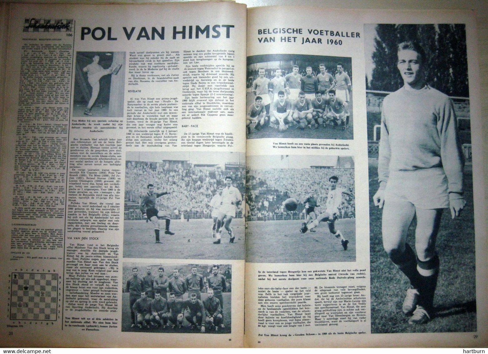 Voetbal Engeland + Anderlecht En Rode Duivels (12.01.1961) West Bromwich, Sheffield Wednesday, Pol Van Himst - Autres & Non Classés