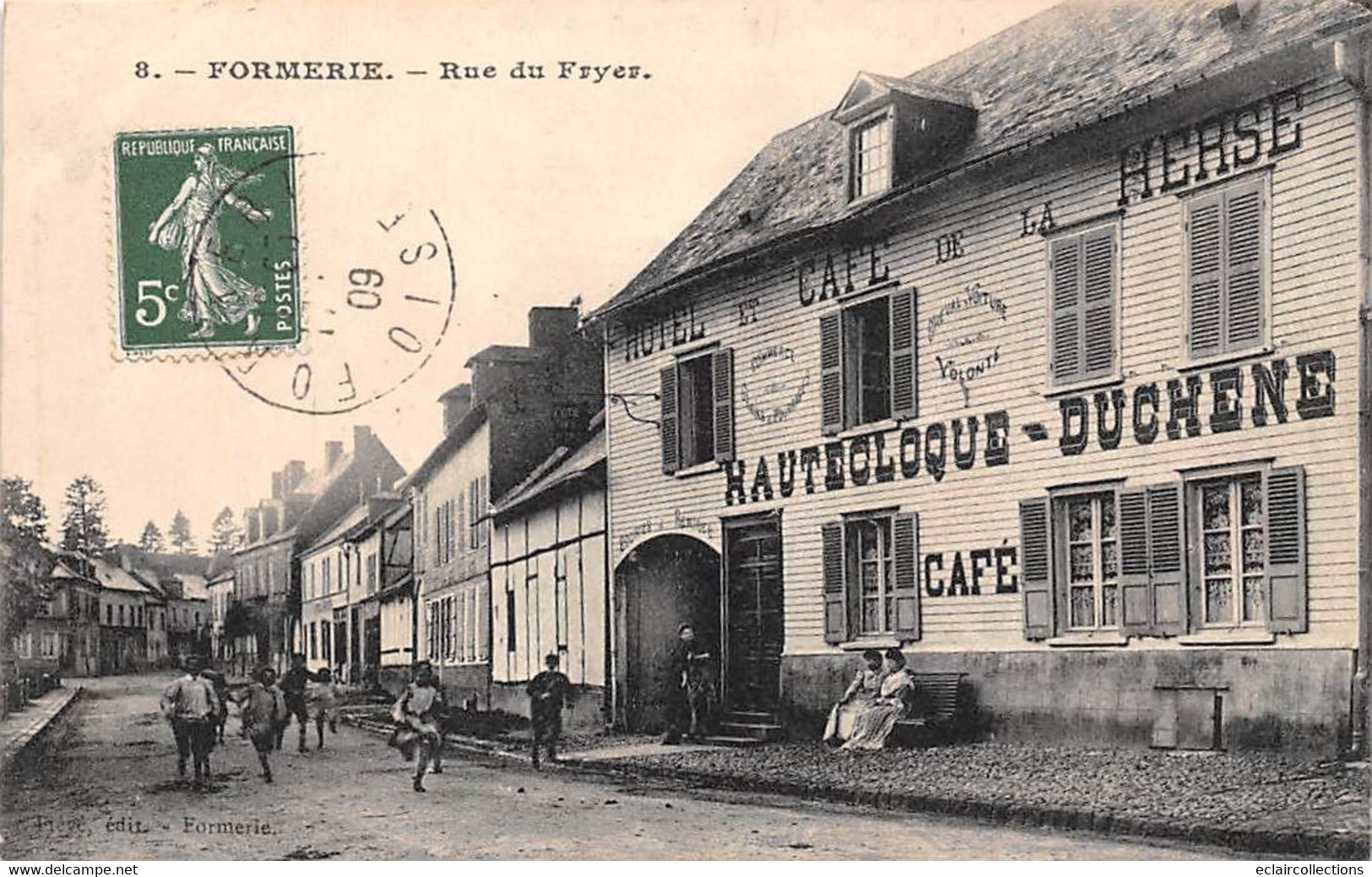 Formerie        60        Rue Du Fryer  Hôtel Et Café De La Herse         (voir Scan) - Formerie