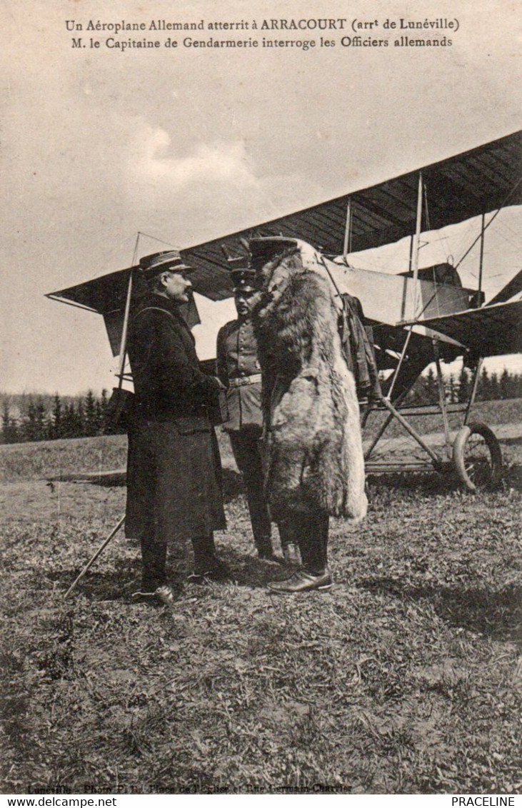 AEROPLANE-OFFICIERS ALLEMANDS-CAPITAINE DE GENDARMERIE-ARRACOURT-LUNEVILLE - Guerra 1914-18