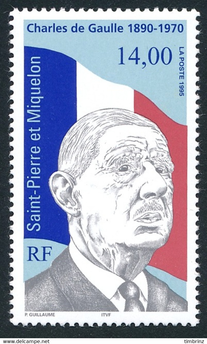 ST-PIERRE ET MIQUELON 1995 - Yv. 622 **   Faciale= 2,13 EUR - Général Charles De Gaulle 14f00  ..Réf.SPM12095 - Unused Stamps