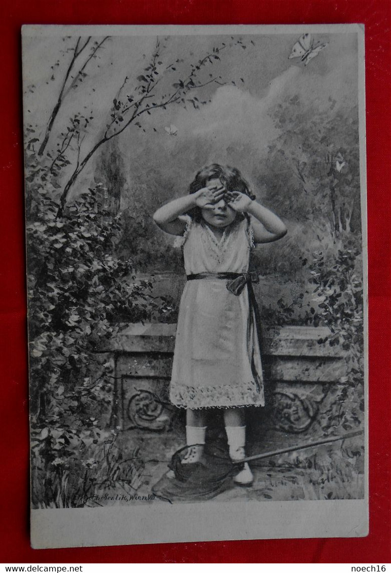 CPA Illustrateur Ch. Scolik Vienne 1903 / Enfant, Fillette, Chasse Aux Papillons - Scolik, Charles