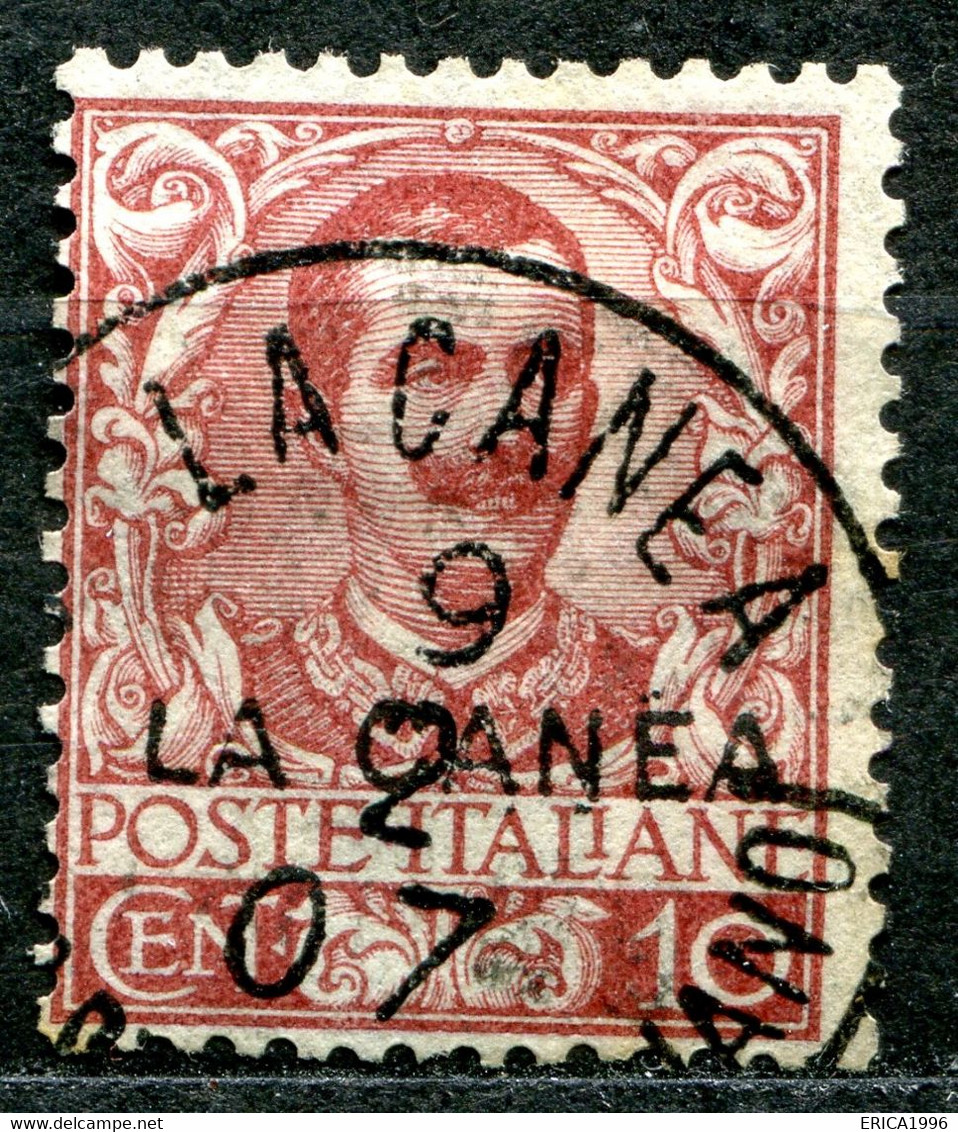 Z2139 ITALIA UFFICI ALL'ESTERO LA CANEA 1905 Floreale 10 C., Usato, Sassone 6, Valore Catalogo € 500, Ottime Condizioni - La Canea