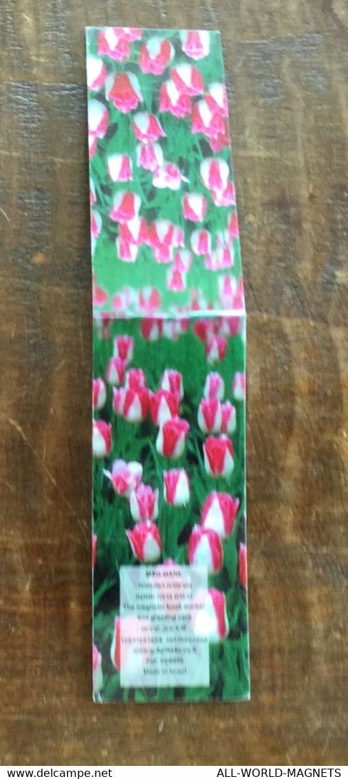 Tulip Magnetic Bookmark Book marker and Greeting card, Israel