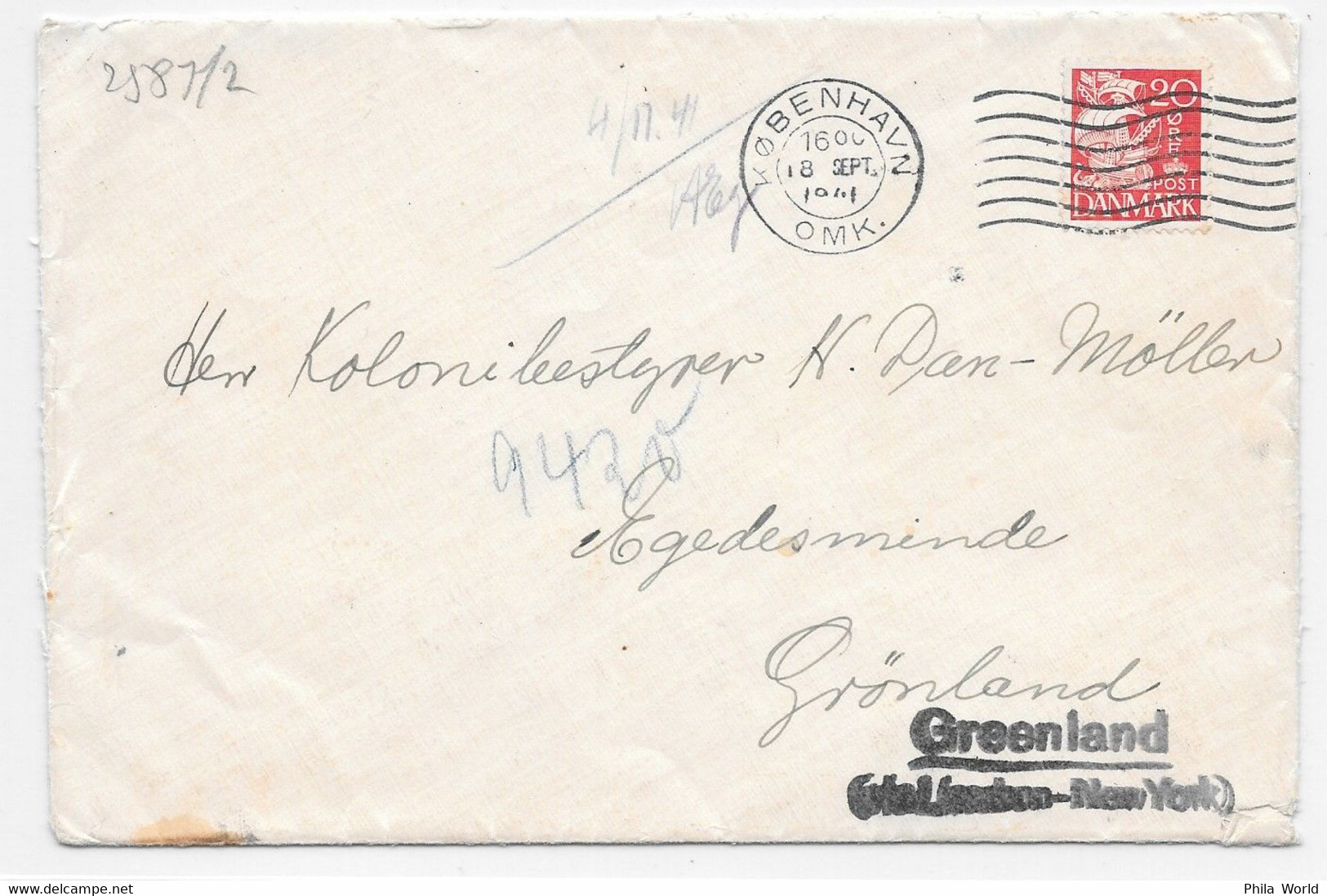 WW2 DENMARK Cover 1941 > GREENLAND Egedesminde Aasiaat Via Lissabon - New-York And Germany BERLIN B Censor - Aerei