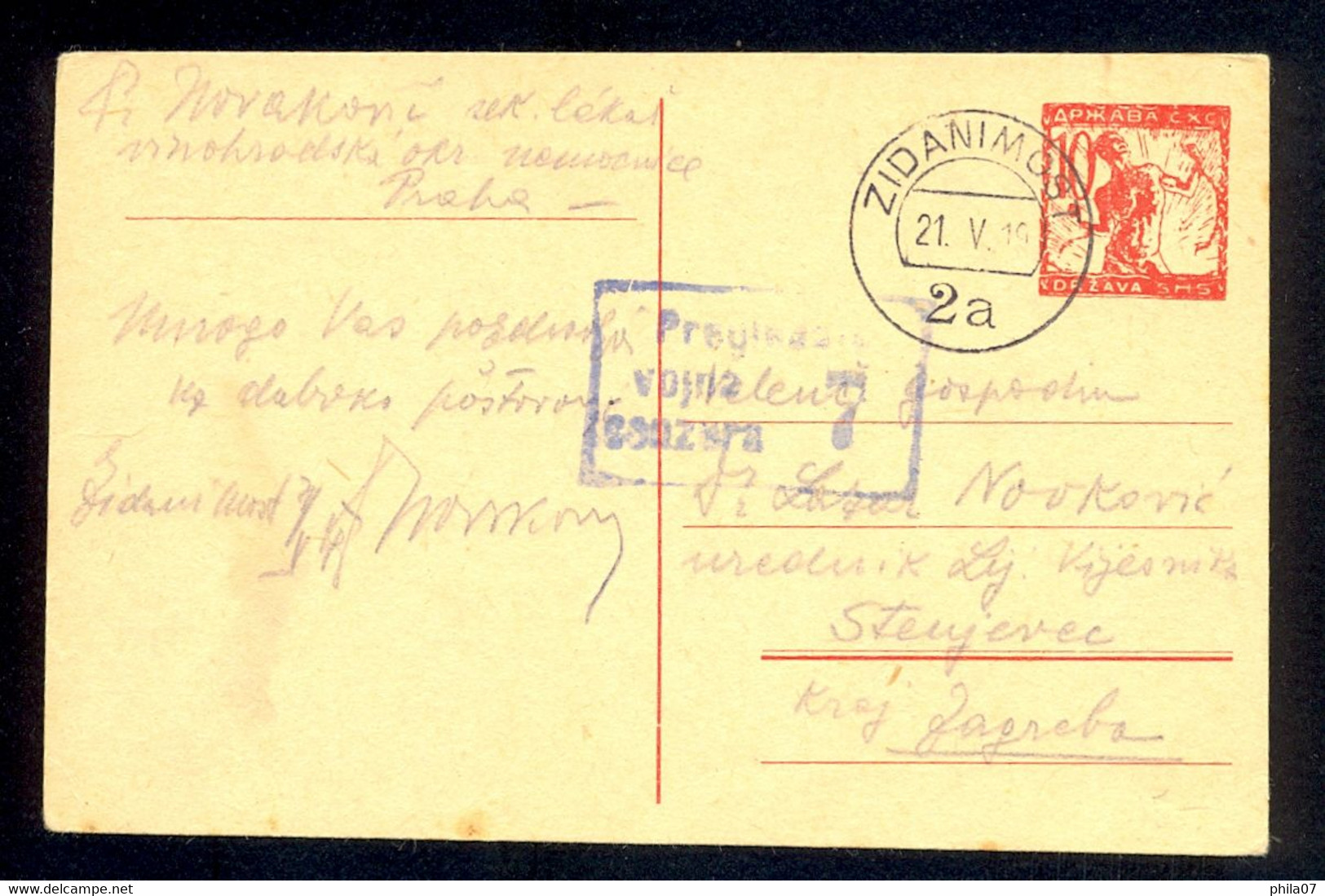 SLOVENIA - Stationery Sent From Zidani Most To Zagreb, Censored With Military Censorship In Zagreb. Very Nice Rare Cance - Slovenia