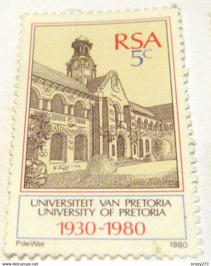 South Africa 1980 The 50th Anniversary Of University Of Pretoria 5c - Used - Other & Unclassified