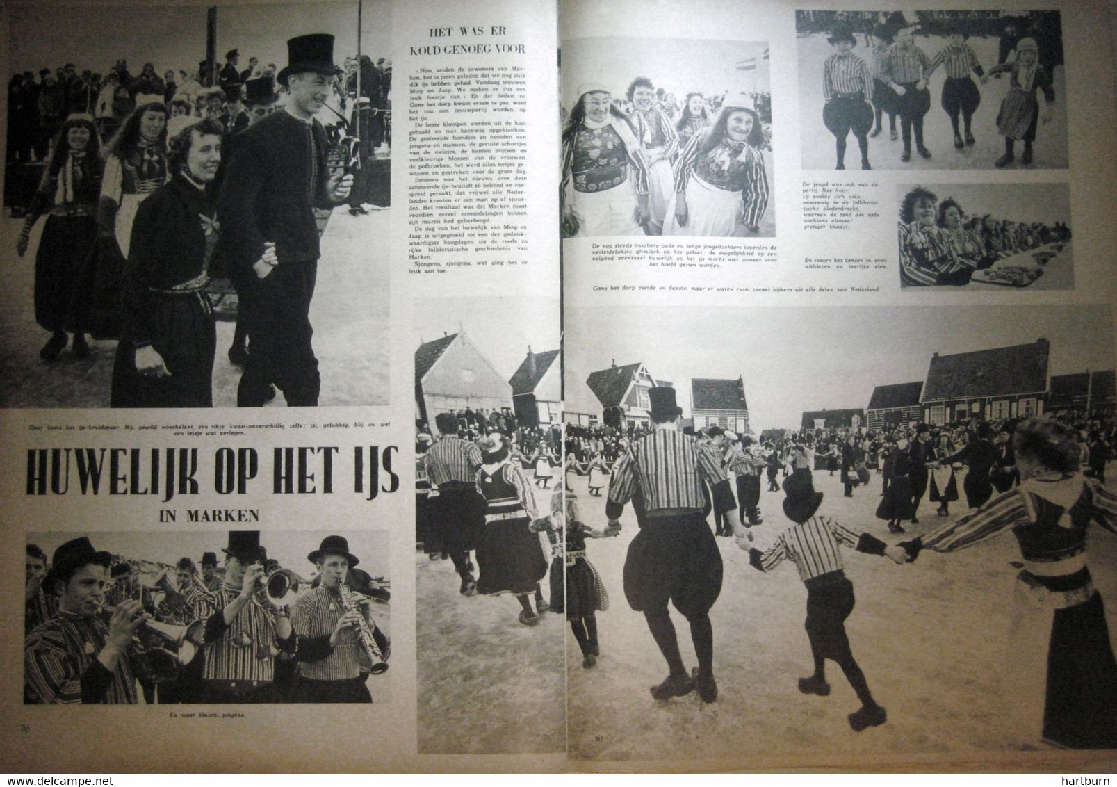 Huwelijk Op Het Ijs In Marken (07.02.1963) Schiereiland, Markermeer + Wielrennen, Albert Van Damme, Roger De Clercq - Altri & Non Classificati