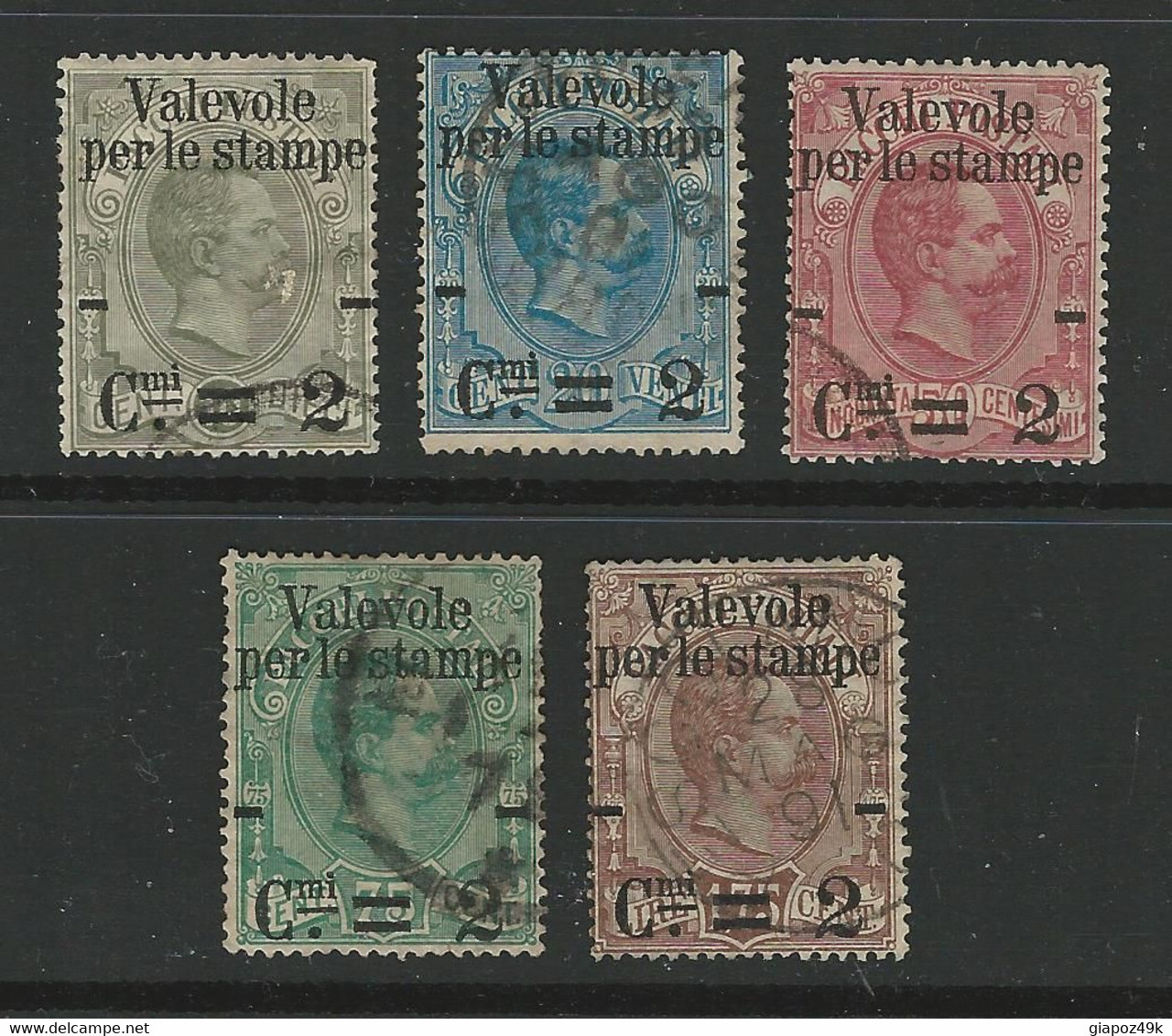 Regno D'Italia 1890 - Francobolli POSTALI Soprastampati - N. 50 . . . Usati - Cat. 175 € - 90% Sconto - L. 1962 - Usati