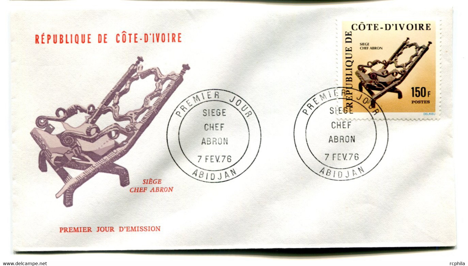 RC 19181 COTE D'IVOIRE N° 401 SIÈGE DE CHEF ABRON 1976 FDC 1er JOUR - TB - Costa D'Avorio (1960-...)