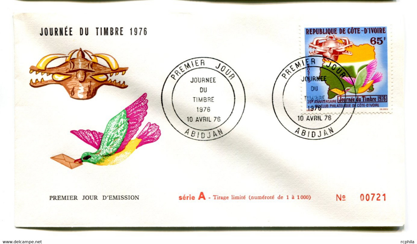 RC 19186 COTE D'IVOIRE N° 403 JOURNÉE DU TIMBRE 1976 FDC 1er JOUR - TB - Ivory Coast (1960-...)