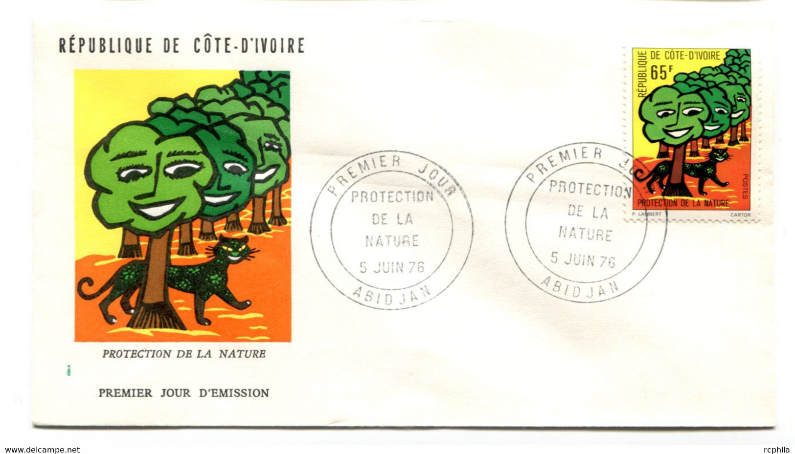 RC 19187 COTE D'IVOIRE N° 404 PROTECTION DE LA NATURE 1976 FDC 1er JOUR - TB - Côte D'Ivoire (1960-...)