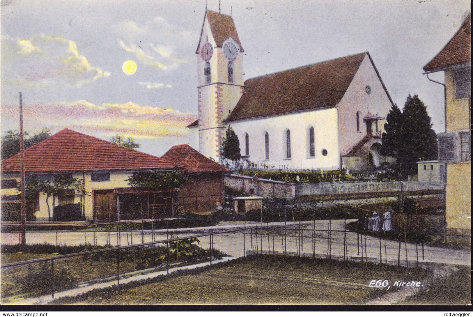 Um 1920 Ungelaufene AK Aus Egg Mit Kirche Im Mondschein. - Egg