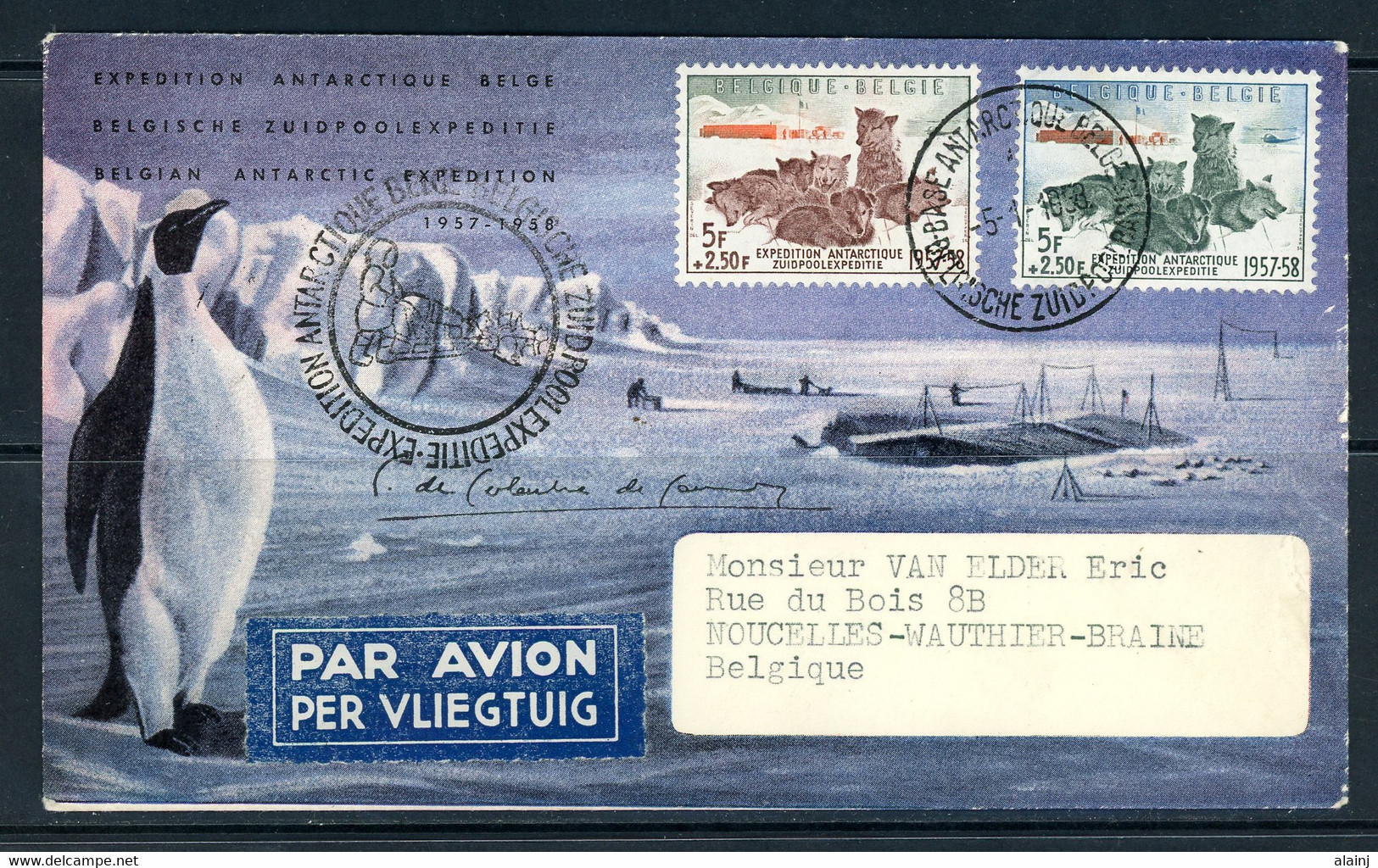 BE   FDC  1030 - 1031   ---   Expédition  Belge Antarctica Au Pôle Sud   --  Impeccable - 1951-1960