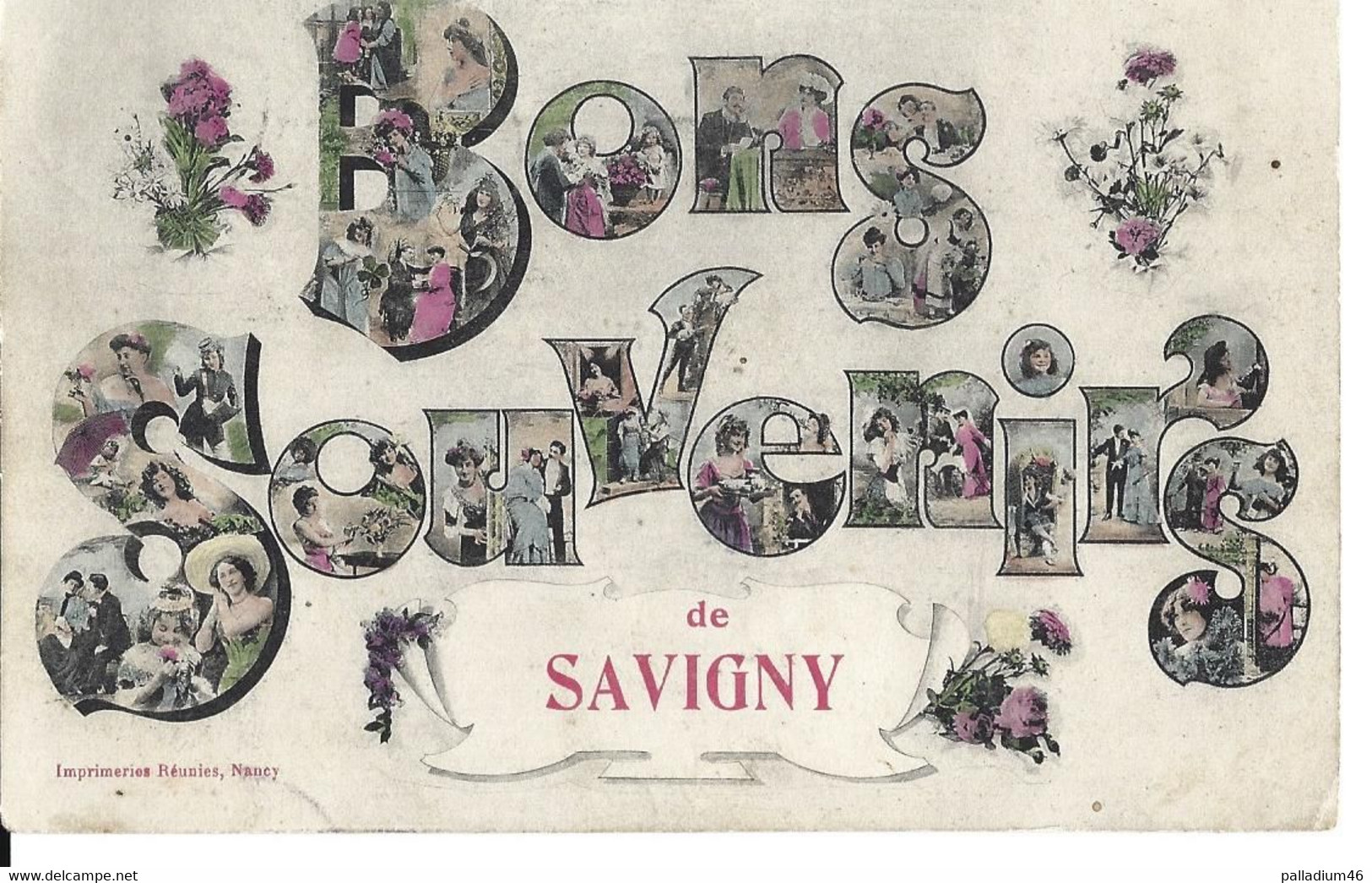 VAUD SAVIGNY - BONS SOUVENIRS - 23.08.19xx - Imprimeries Réunies Nancy - Vers Prilly Et Tampon De Savigny VD + MILITAIRE - Prilly