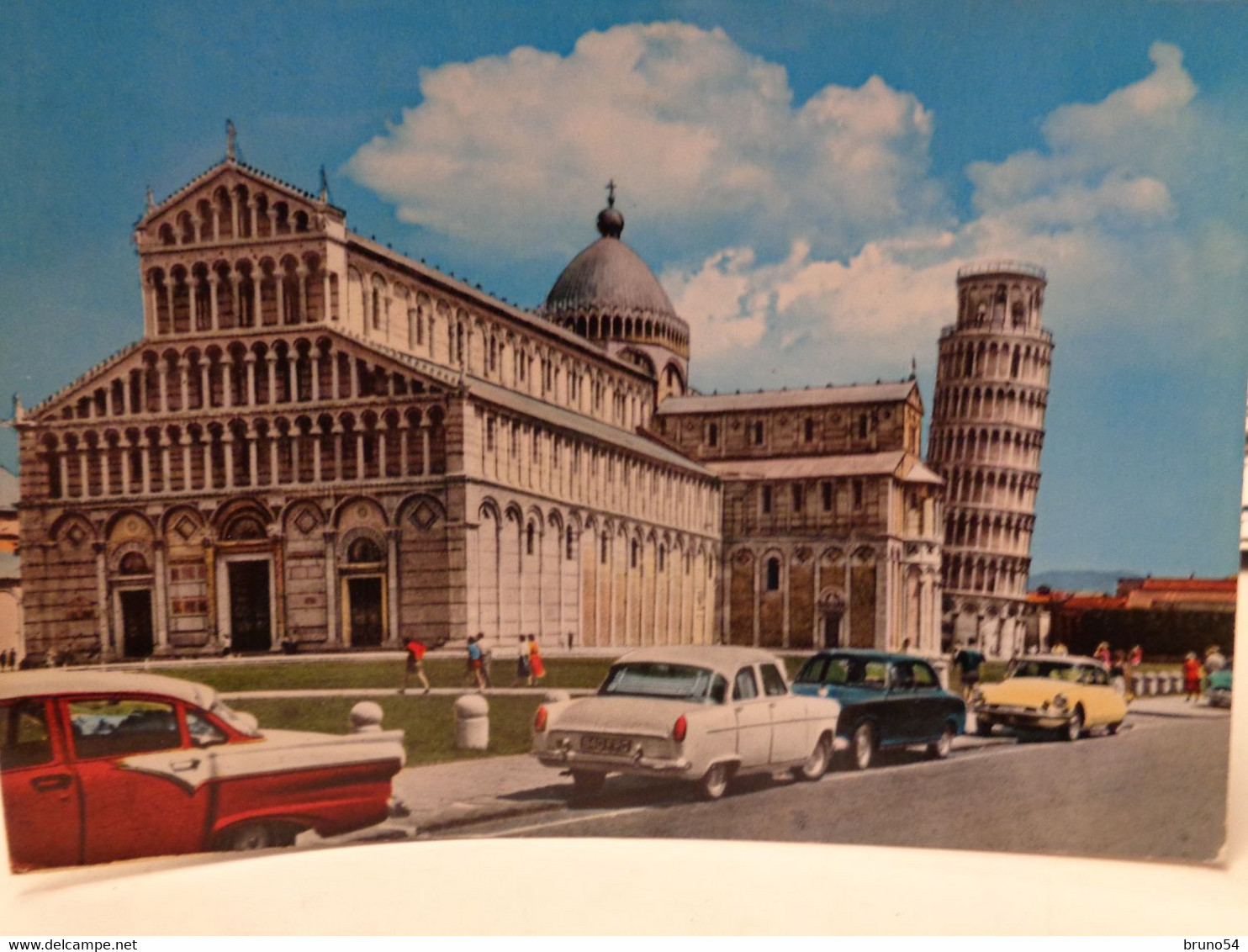 Cartolina Pisa Torre  Cattedrale Auto Citroen Ds 21 Gialla  E Altre Auto 1962 - Pisa