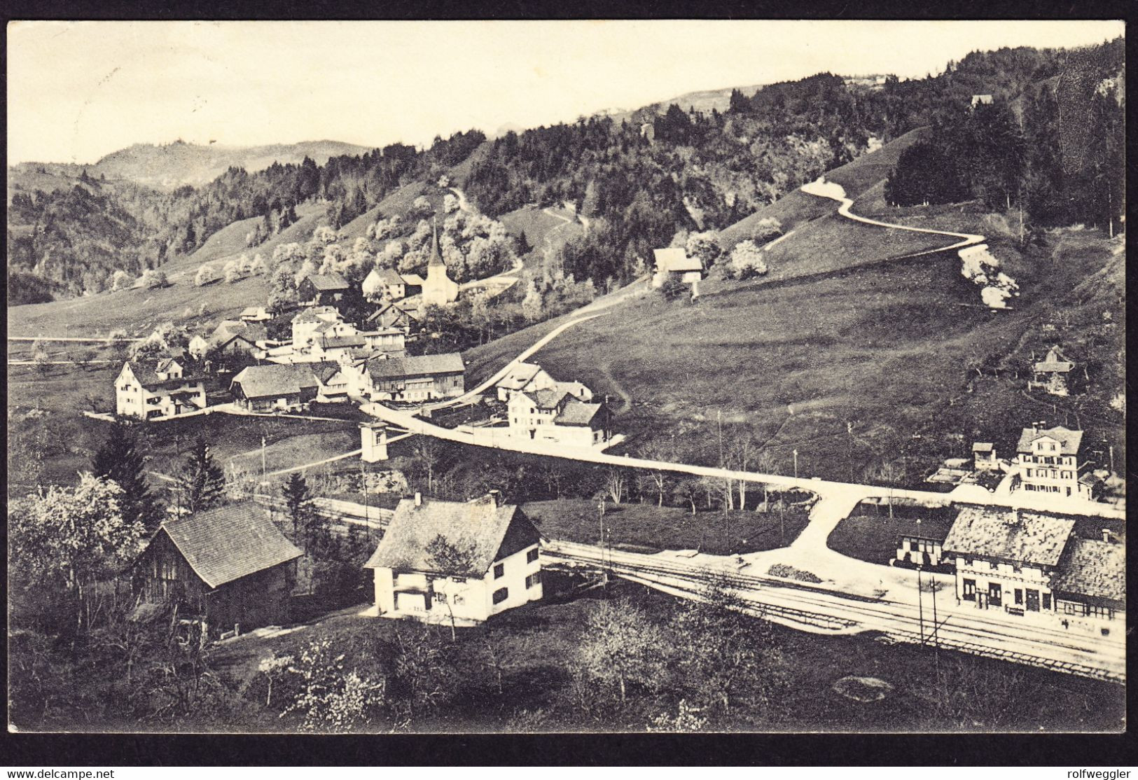 1927 Gelaufene AK Aus Oberhof-Fischenthal. Mit Bahnhof. Gestempelt Fischenthal - Fischenthal