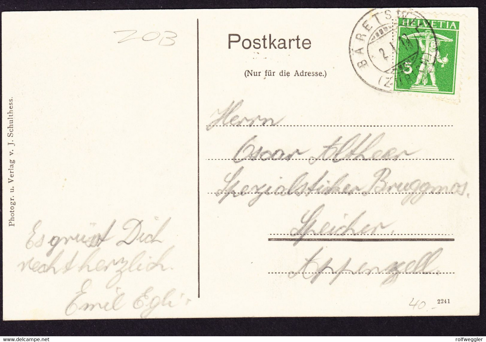 1919 Gelaufene AK Aus Bäretswil. Gestempelt Bäretswil - Bäretswil