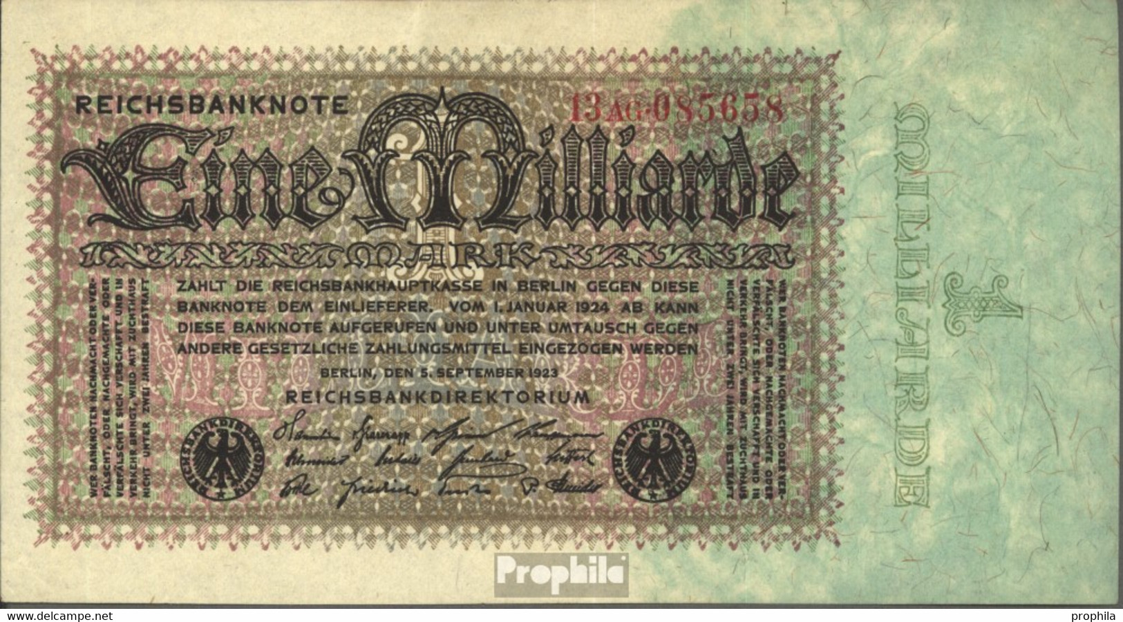 Deutsches Reich Rosenbg: 111b, Privatfirmendruck Rotes Firmenzeichen Gebraucht (III) 1923 1 Milliarde Mark - 1 Mrd. Mark