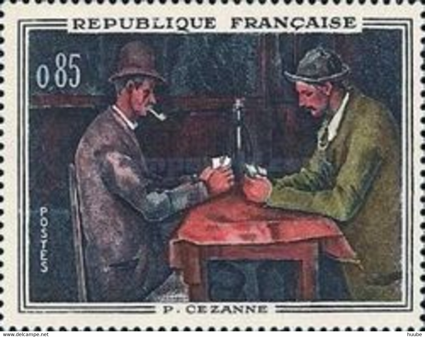 France, 1961, Mi 1374, Painting Paul Cezanne "The Card Players", 1v Out Of Set, MNH - Zonder Classificatie