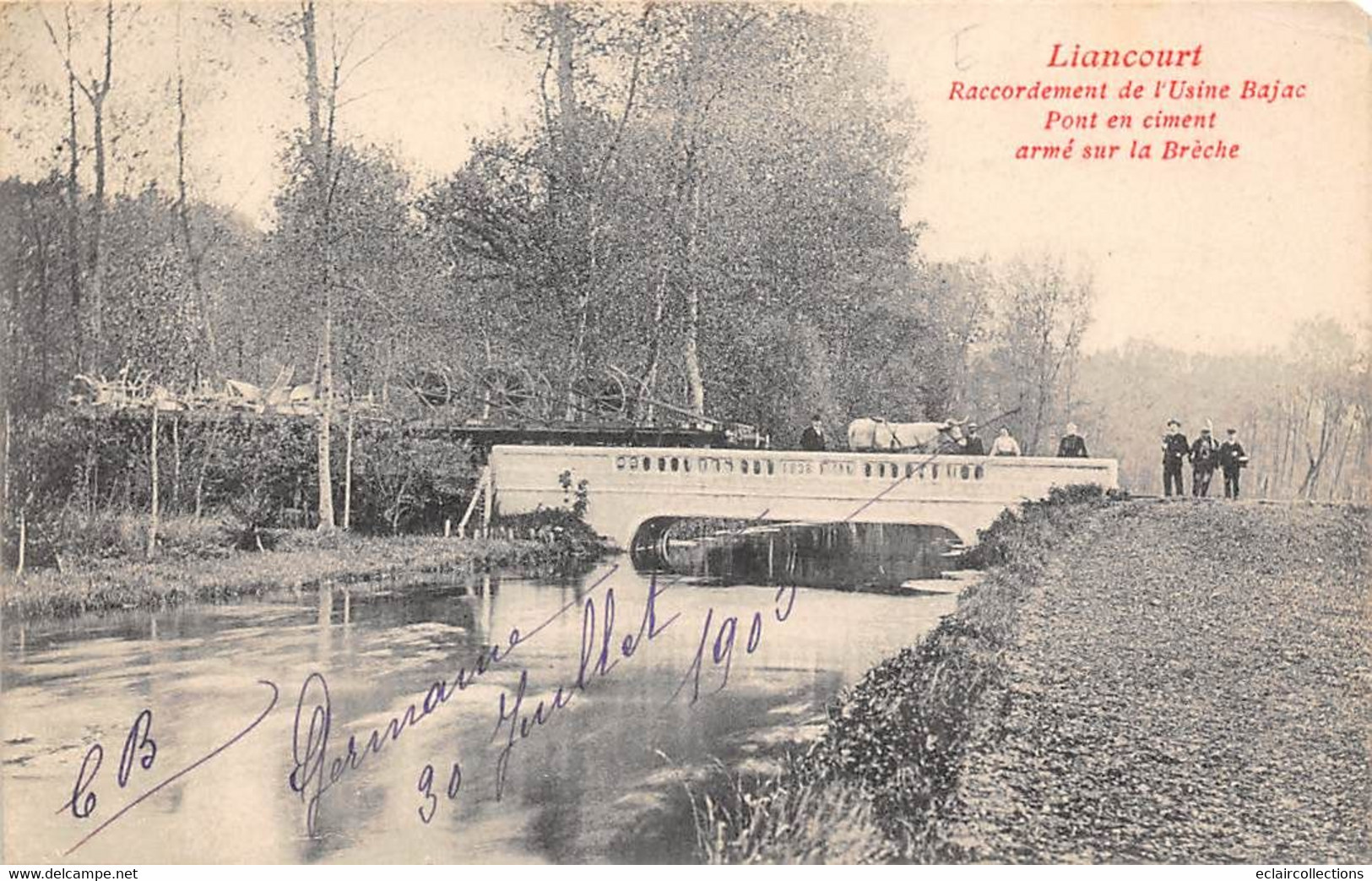 Liancourt         60       Raccordement De L'usine Bajac. Pont En Ciment Armé Sur La Brèche         (voir Scan) - Liancourt