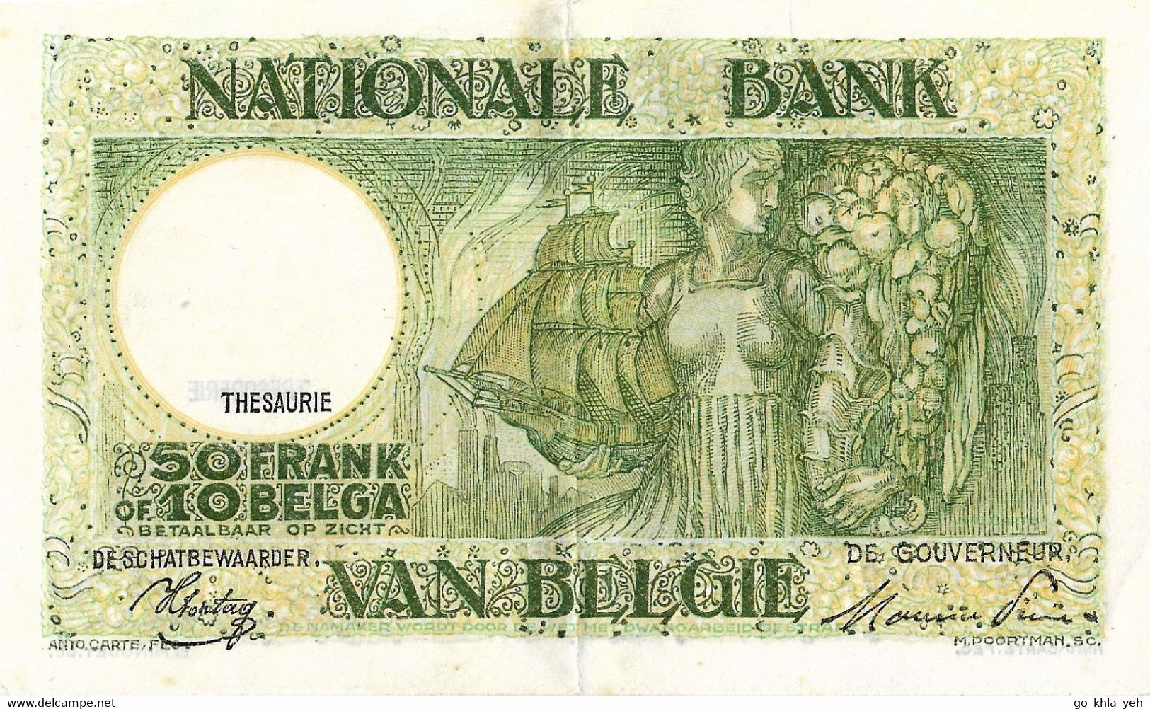 BELGIQUE  1944 50 FRANC - P.106a SUP EF - 50 Francos