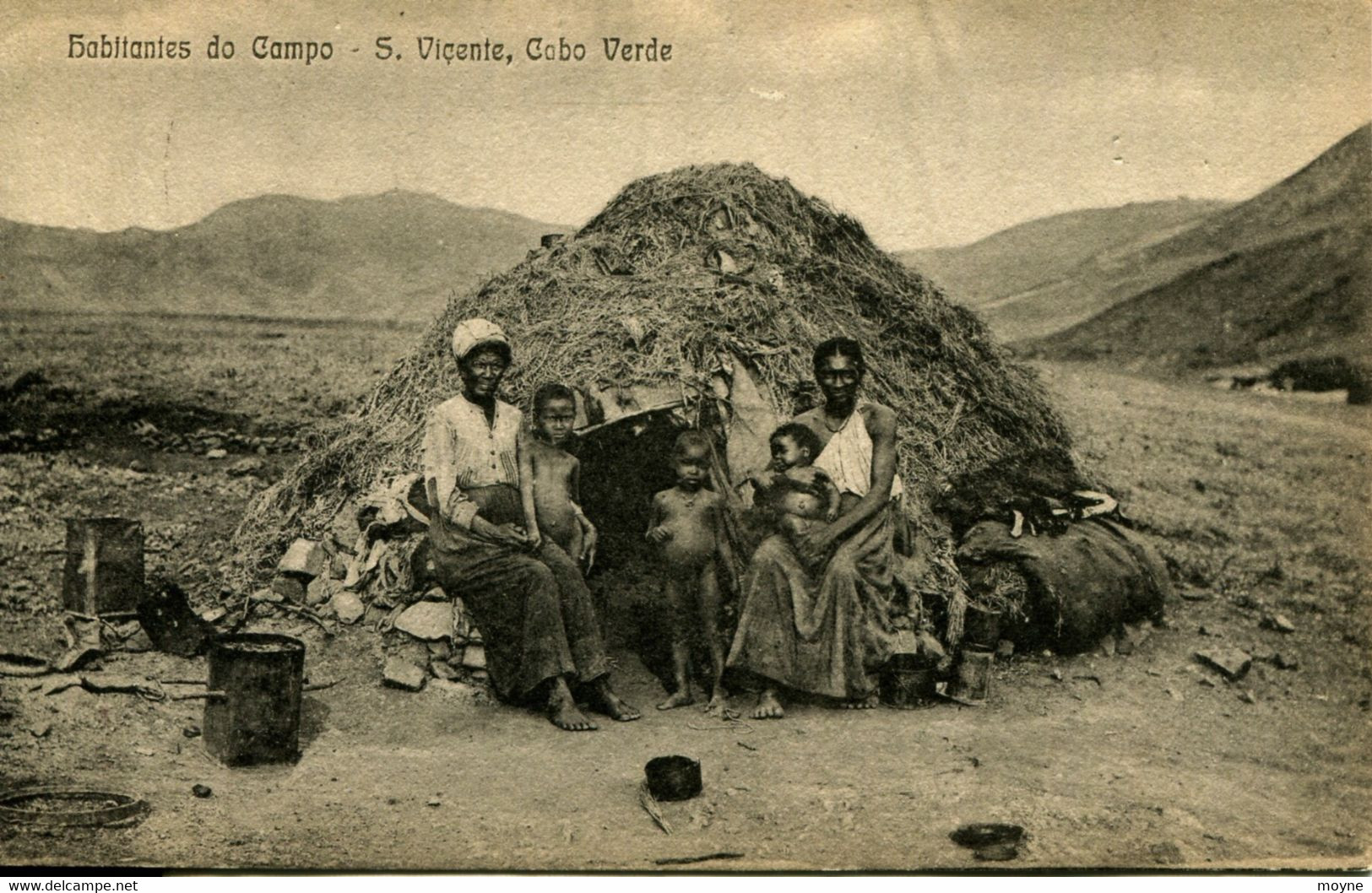 12234  -   St VINCENTE   CABO VERDE  1910 -  INDIGENES  NUS Rare  - CAP VERT : HABITANTES DO CAMPO  - - Cap Vert