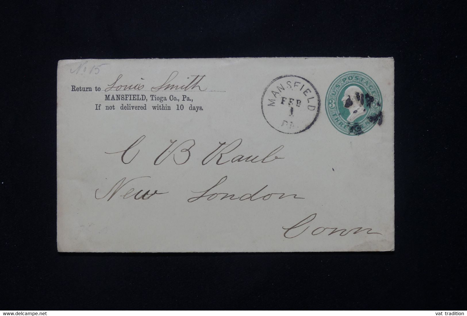 ETATS UNIS - Entier Postal Commercial De Mansfield Pour New London  - L 78001 - ...-1900