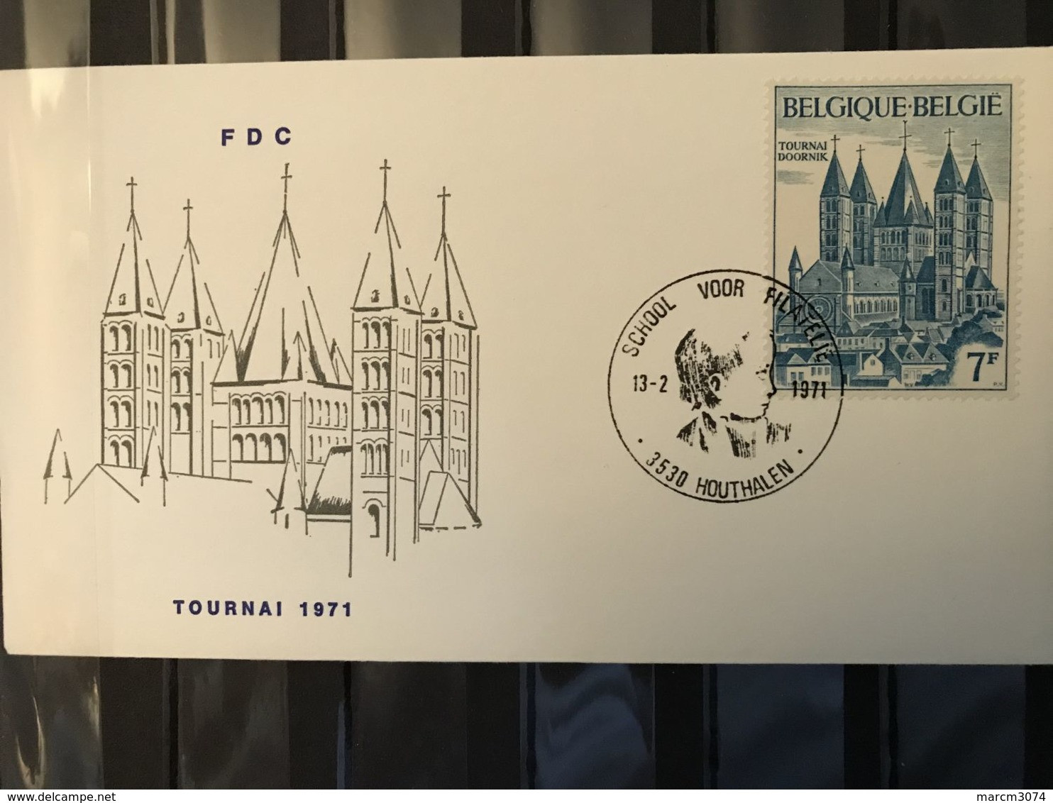 FDC 1570 KATHEDRAAL DOORNIK 1971 ECHOPHIL STEMPEL HOUTHALEN - 1971-1980