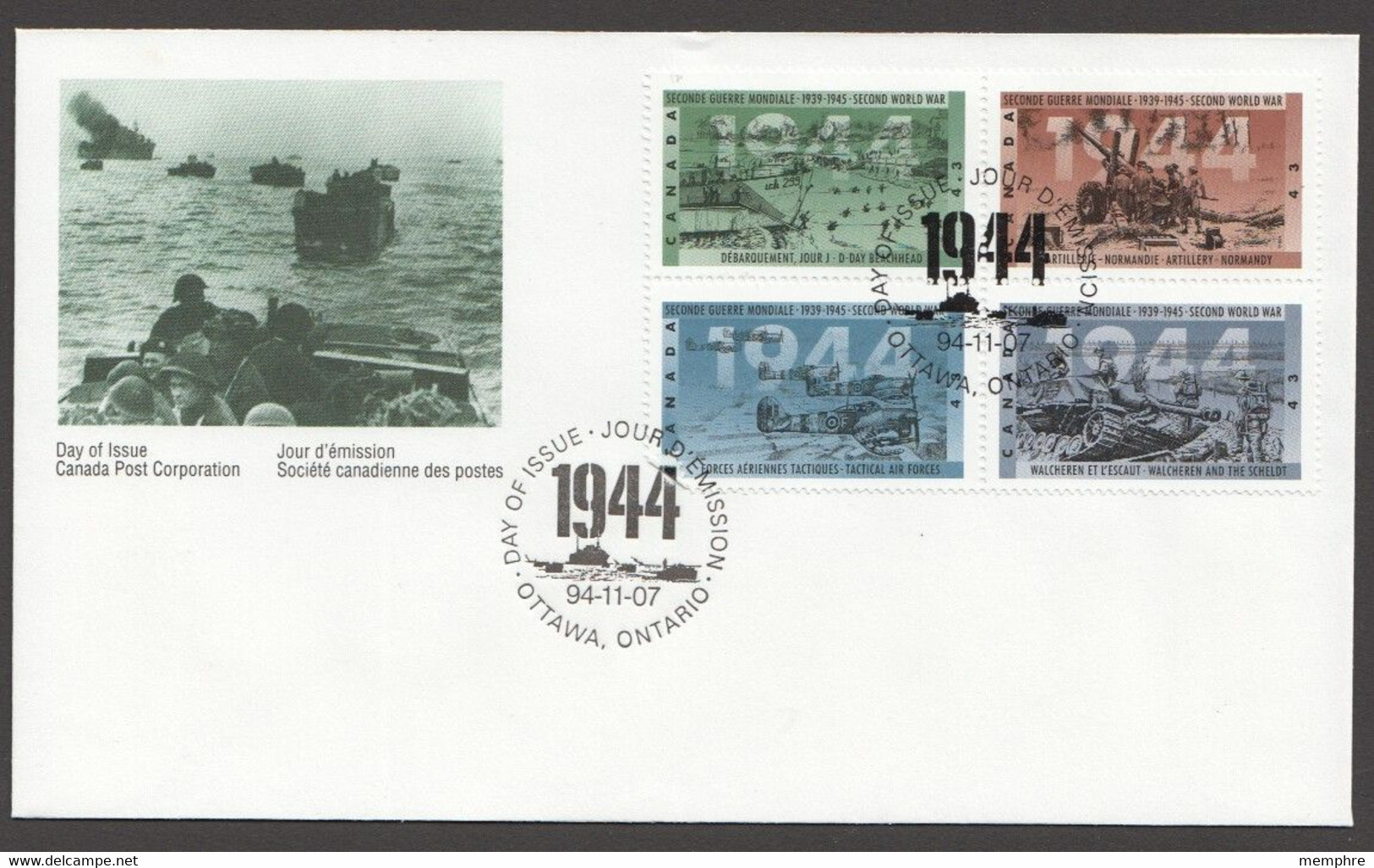 1994   World War II Sc 1537-1540 Se-tenant Block Of 4 - 1991-2000