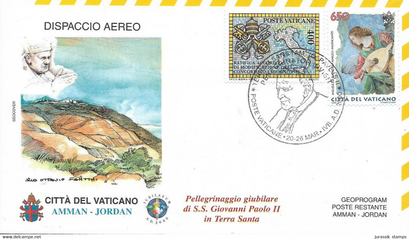 VATICAN - POPE PAUL II PILGRIMAGES - AMMAN JORDAN -  1140 - Cartas & Documentos