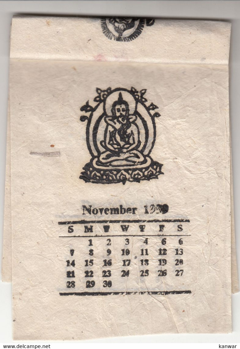 1999 OLD Nepal Calender Related with Buddha .