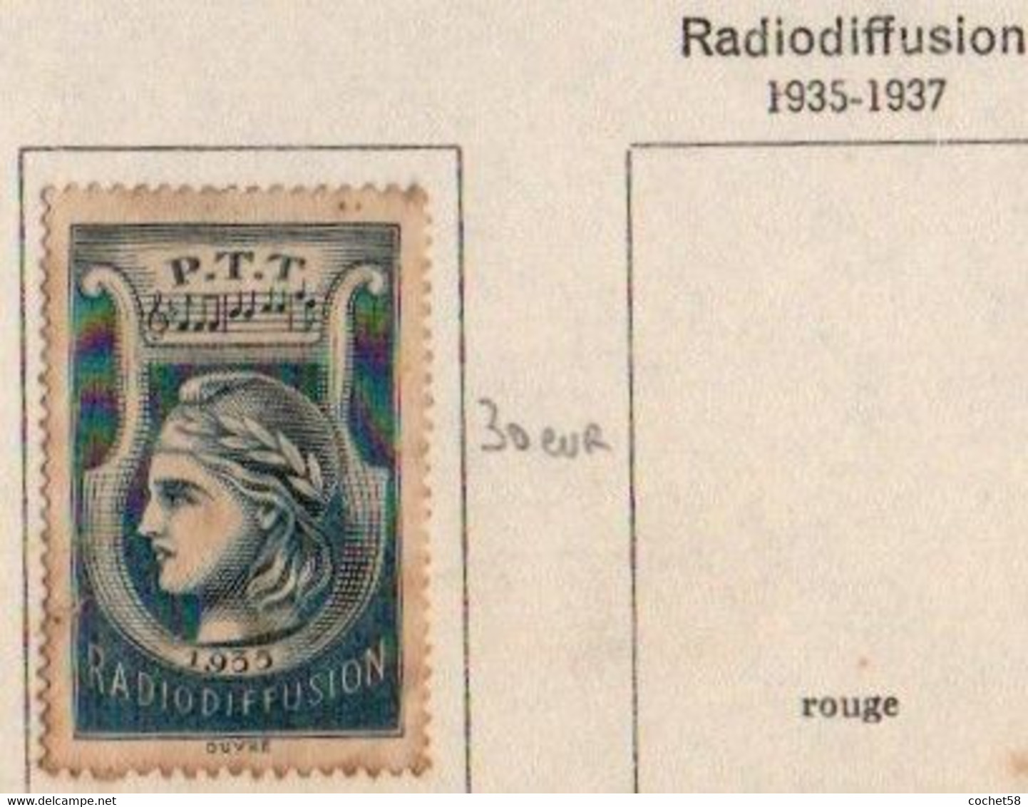 FRANCE Radiodiffusion 1935-1937 Bleu - Radiodiffusion