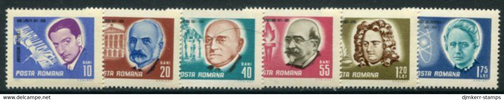 ROMANIA 1967 Personalities MNH / **.  Michel 2607-12 - Unused Stamps