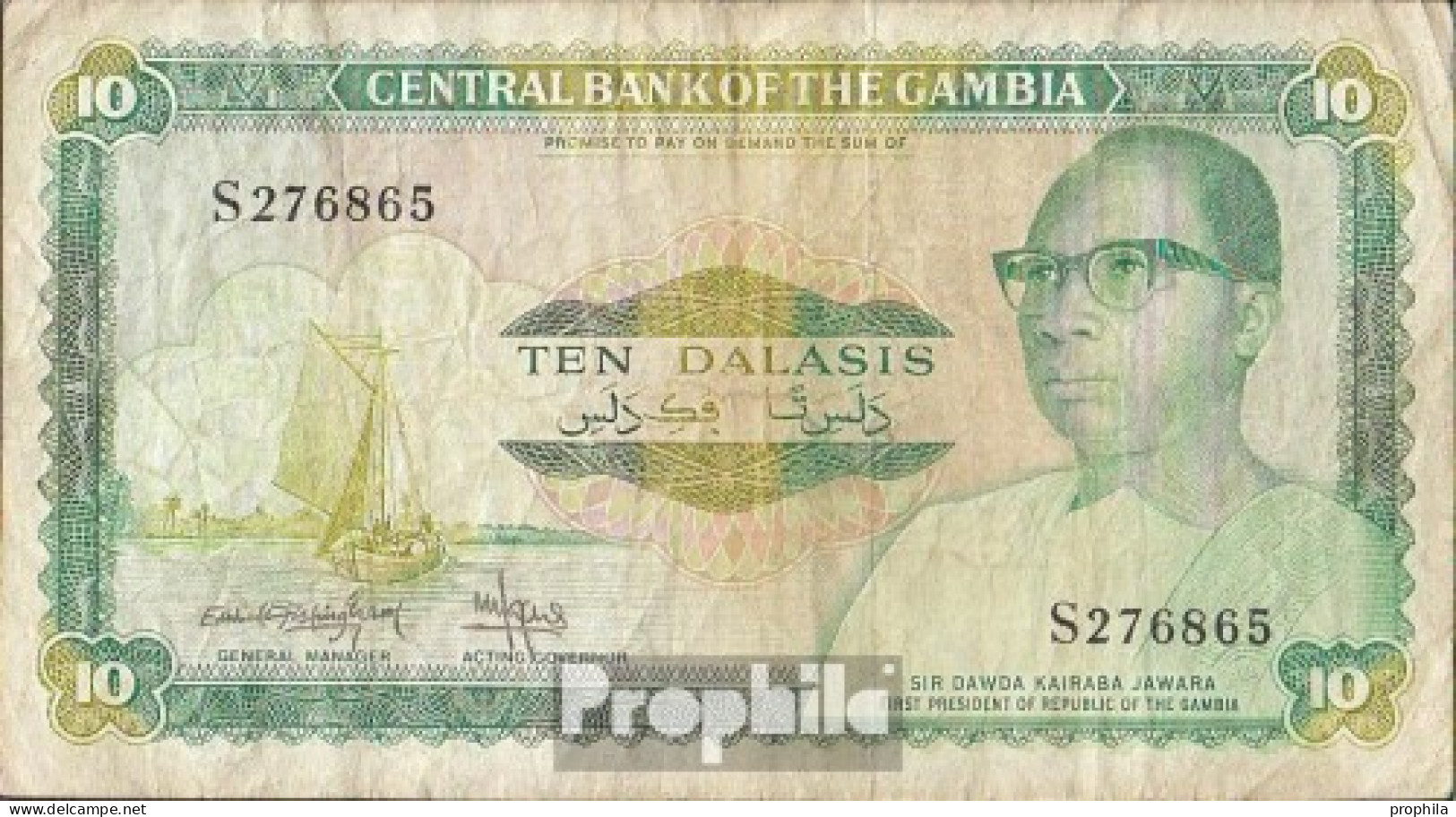 Gambia Pick-Nr: 10b Gebraucht (III) 1987 10 Dalasis - Gambia