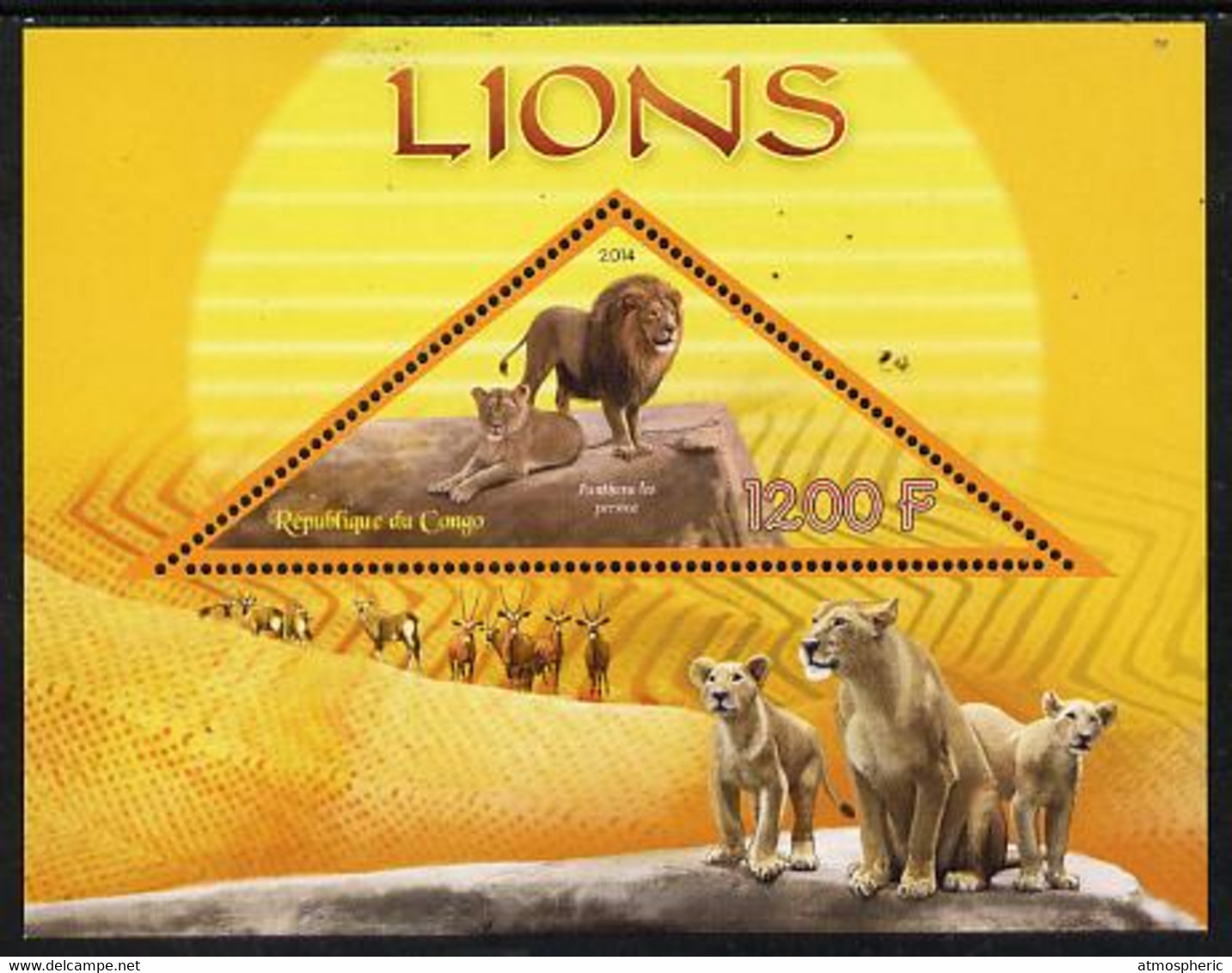 2014 Lions Perf S/sheet Containing One Triangular-shaped Value U/M - Andere & Zonder Classificatie