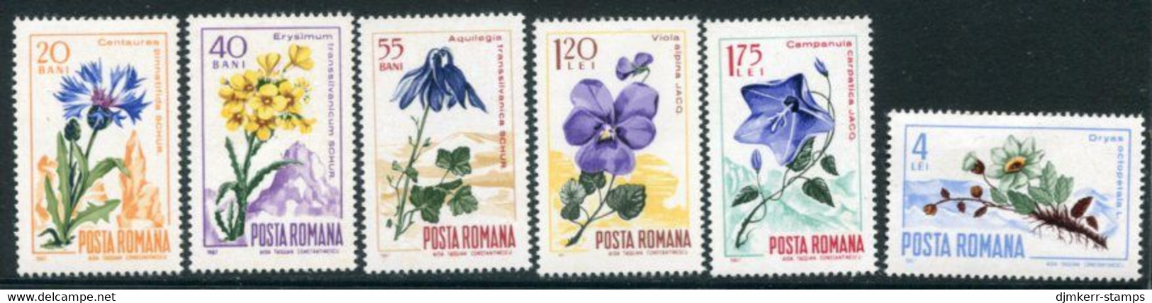 ROMANIA 1967 Carpathian Flowers MNH / **.  Michel 2594-99 - Ungebraucht