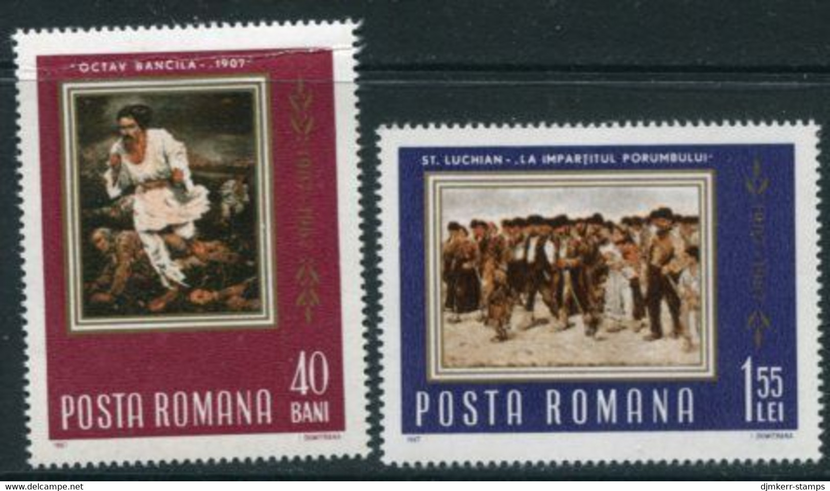 ROMANIA 1967 Peasant Rising Of 1907 MNH / **.  Michel 2592-93 - Ungebraucht