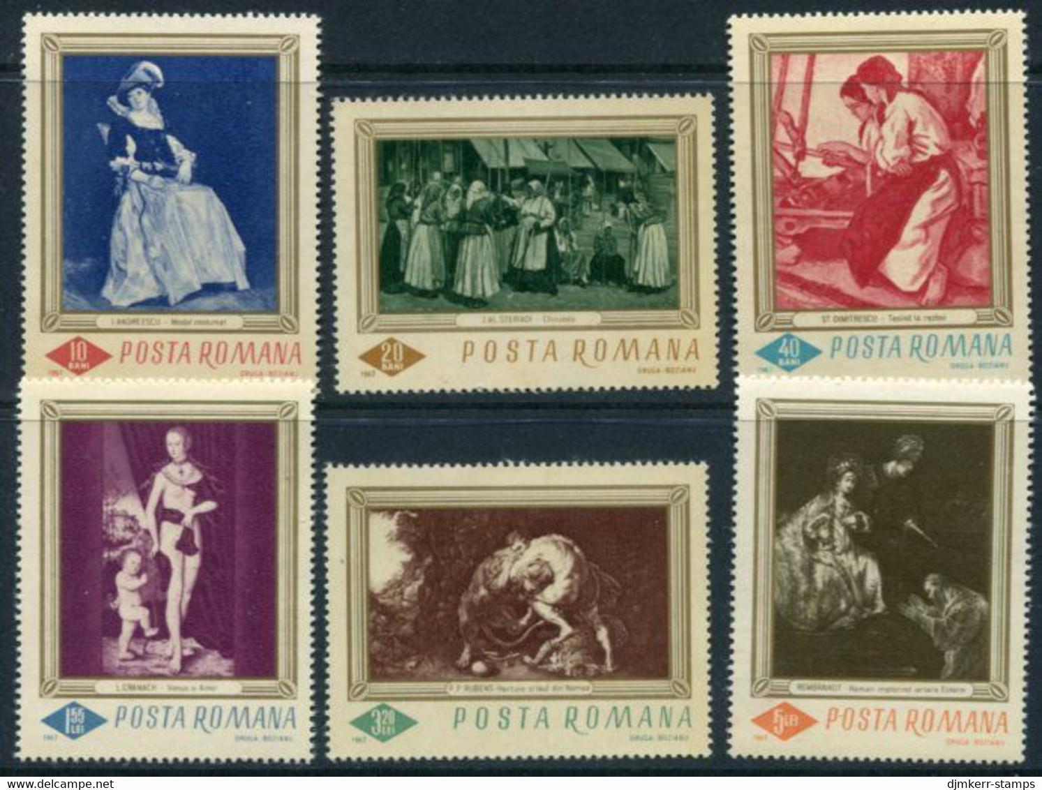 ROMANIA 1967 National Gallery Paintings MNH / **.  Michel 2576-81 - Neufs