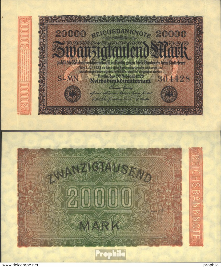 Deutsches Reich Rosenbg: 84b, Wasserzeichen Ringe 6stellige Kontrollnummer Gebraucht (III) 1923 20.000 Mark - 20000 Mark
