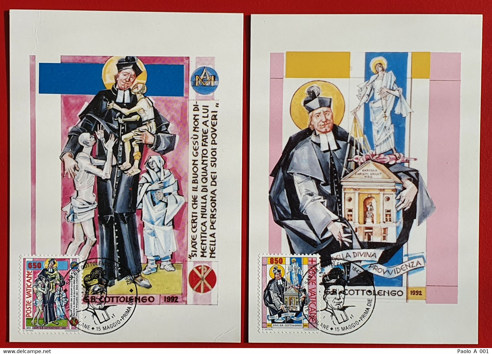 VATICANO VATIKAN VATICAN 1992 SAN GIUSEPPE COTTOLENGO PICCOLA CASA DELLA DIVINA PROVVIDENZA MADONNA MAXIMUMCARD - Storia Postale