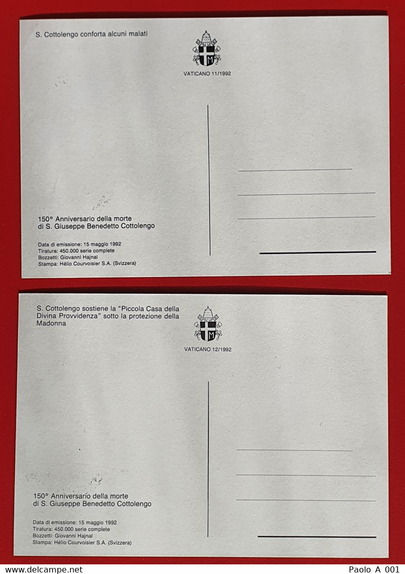 VATICANO VATIKAN VATICAN 1992 SAN GIUSEPPE COTTOLENGO PICCOLA CASA DELLA DIVINA PROVVIDENZA MADONNA MAXIMUMCARD - Cartas & Documentos