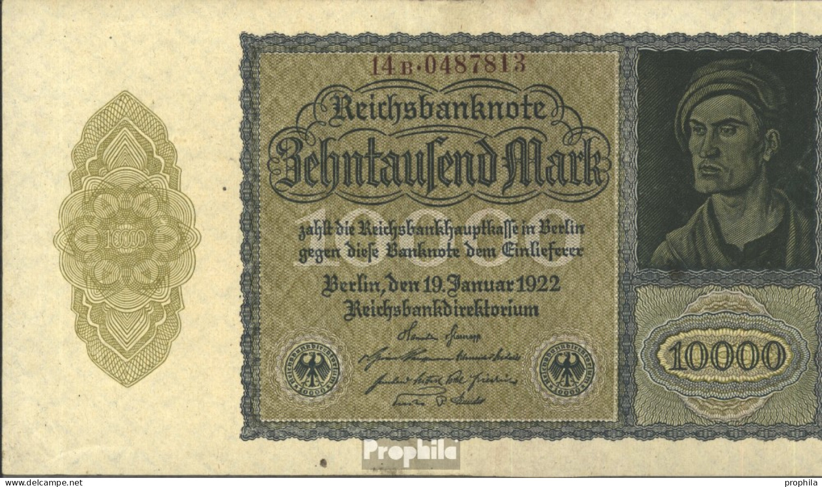 Deutsches Reich Rosenbg: 69d, Privatfirmendruck 7stellige Kontrollnummer Gebraucht (III) 1922 10.000 Mark - 10000 Mark
