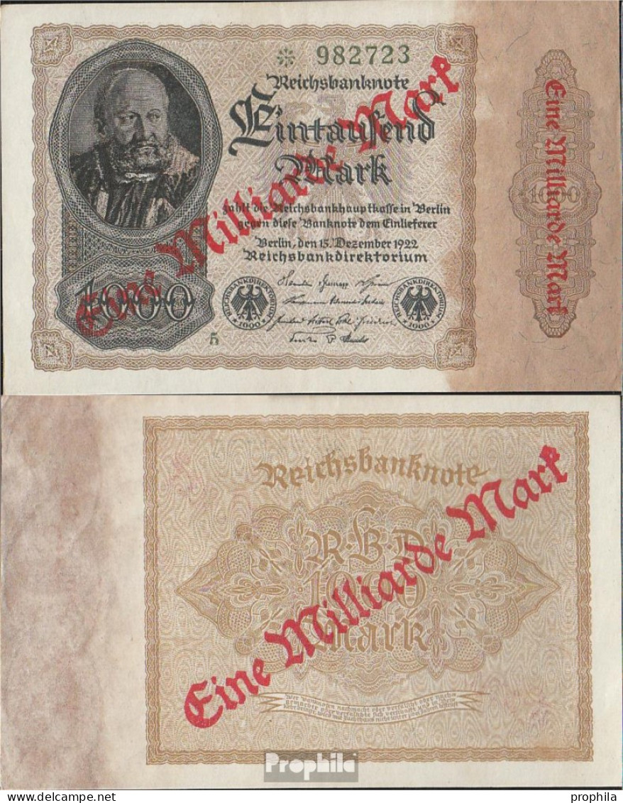 Deutsches Reich Rosenbg: 110c, Privatfirmendruck, Ohne FZ, Bogennummer Und KN Grün Gebraucht (III) 1923 1 Milliarde Auf - 1 Milliarde Mark