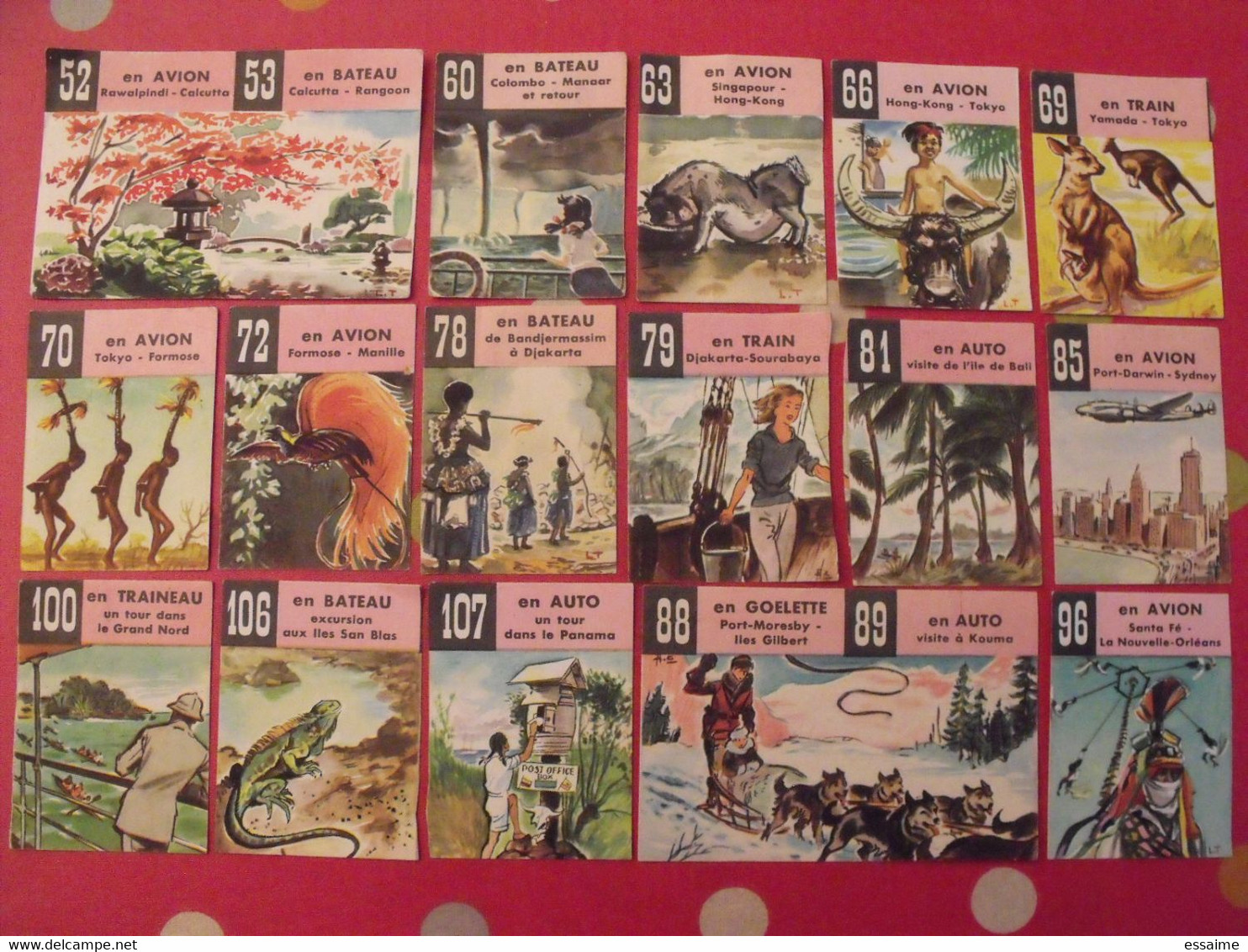 18 Images Album Chocolat Menier "le Tour Du Monde En 120 Images". Lot 446. Vers 1960 - Otros & Sin Clasificación